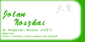 jolan noszkai business card